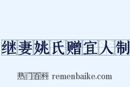 继妻姚氏赠宜人制是什么意思的图片